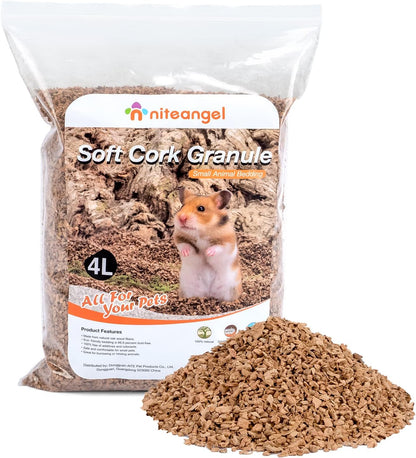 Niteangel Natural Coco/Cork Hamster Bedding: 4L Absorb Odors & Low Dust | Encourages Digging & Burrowing Instinct - Pet Litter for Dwarf Syrian Hamsters Gerbils Mices Degus or Other Small Animal8