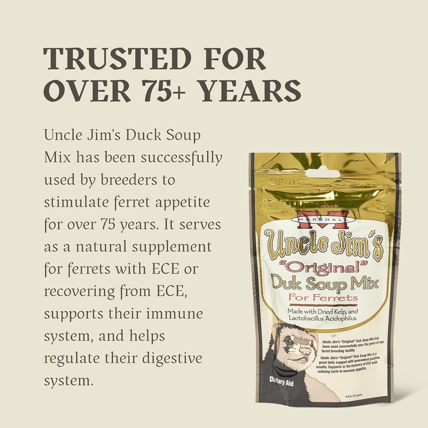 marshall-uncle-jim-s-duk-soup-mix-for-ferrets-4-5-oz-each-digestive-support-recovery-vitality-aid-includes-2-squeaky-toys-for-enrichment-fun-pack-of-4