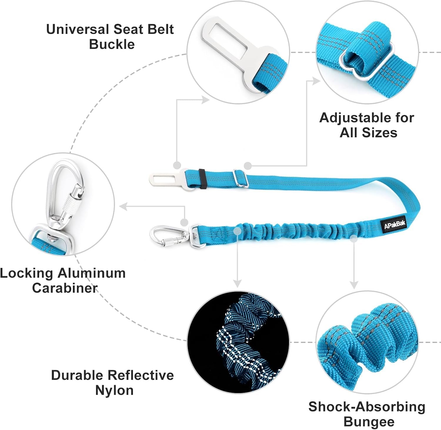 dog-seat-belt-for-car-car-harness-with-locking-aluminum-hook-adjustable-reflective-nylon-seatbelt-with-elastic-bungee-travel-safety-restraint-for-small-medium-large-dogs-light-blue