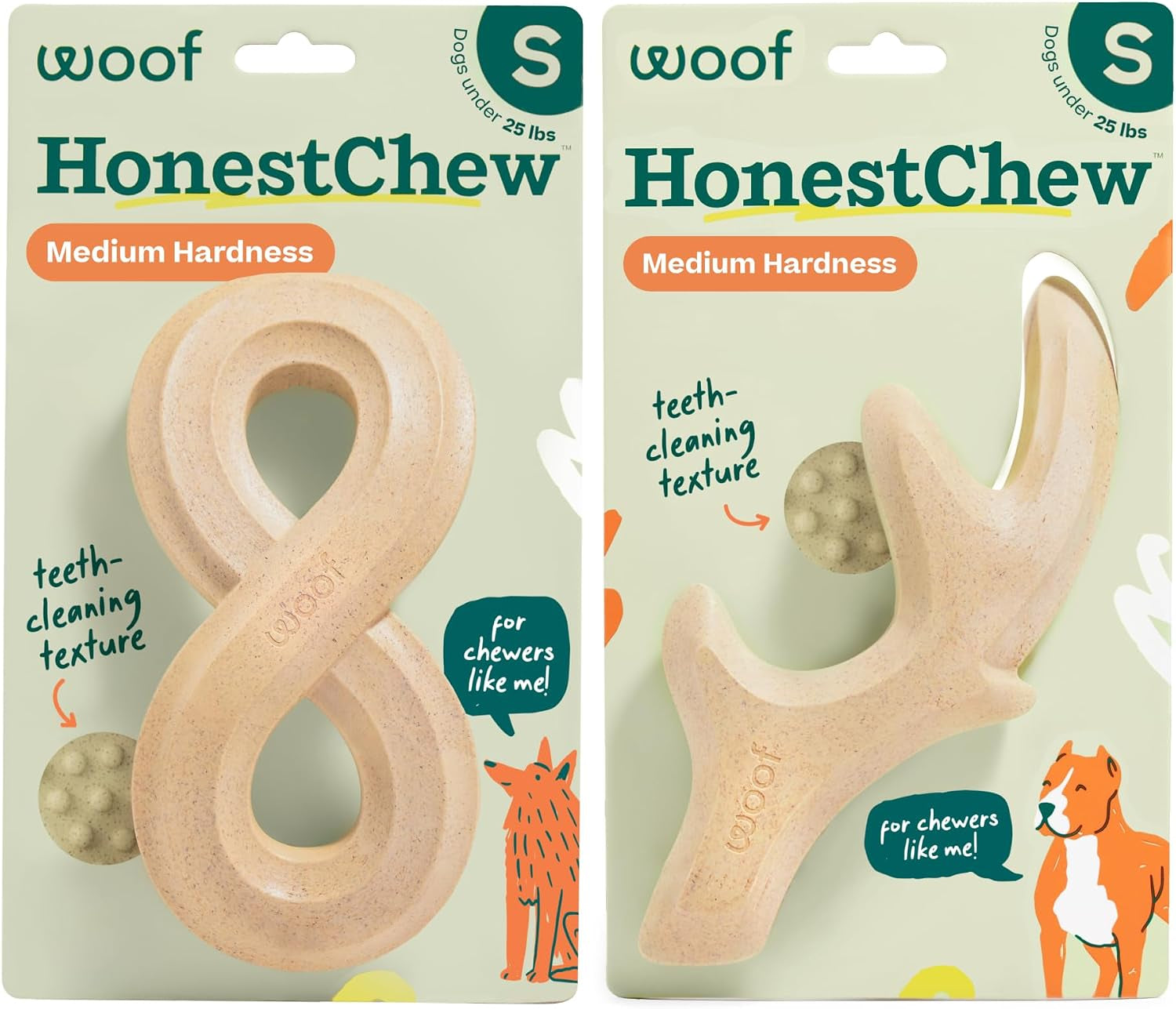 woof-honestchew-antler-dog-chew-toy-for-dogs-25-60-lbs-includes-antler-infinity-plant-based-materials-splinter-resistant-durable-chews-supports-dental-care-gift-ready-set
