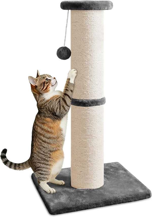 PAWSCRAT 32-Inch Tall Cat Scratching Post, 5.5-Inch Diameter, Sisal, Beige | Natural Sisal Scratching Surface with a Dangling Ball for Indoor Cats, Scratch-Resistant Durable and Protect Your Furniture11