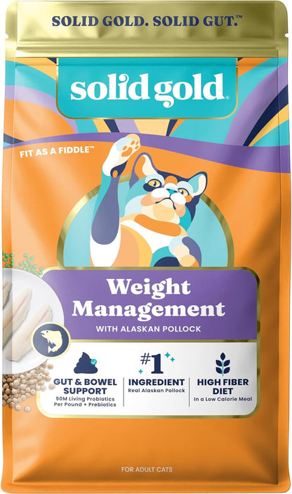 Solid Gold High Protein Dry Cat Food - Grain Free & Gluten Free Chicken Cat Dry Food W/Probiotics for Gut Health & Digestion - High Fiber & Omega 3 - Low Carb Superfood Kibble for Cats All Ages -12LB11