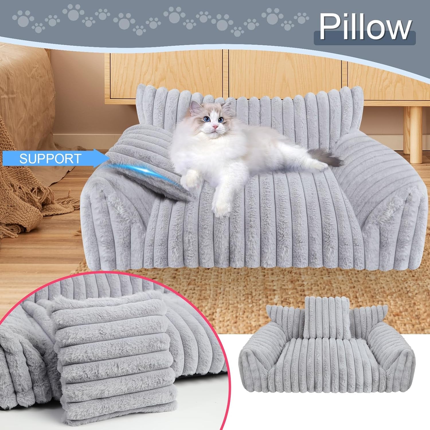 cute-cat-couch-bed-for-indoor-cats-dog-beds-for-small-dogs-couch-s-grey-dog-couch-bed-with-removable-washable-cover-cute-fluffy-pet-sofa-cat-couch-bed-washable-dog-bed-medium-large-size-dog