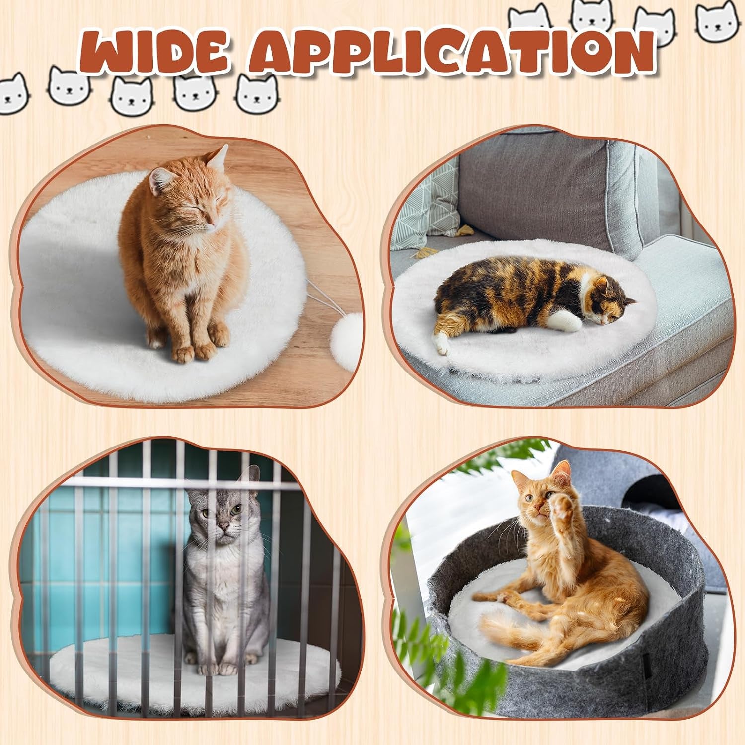 abbylike-3-pack-14-round-cat-dog-bed-cushion-pad-mat-faux-rabbit-fur-pet-sleeping-mat-with-small-ball-warm-plush-anti-slip-washable-cat-tree-tower-replacement-cushion-pad-for-carrier-crate-white