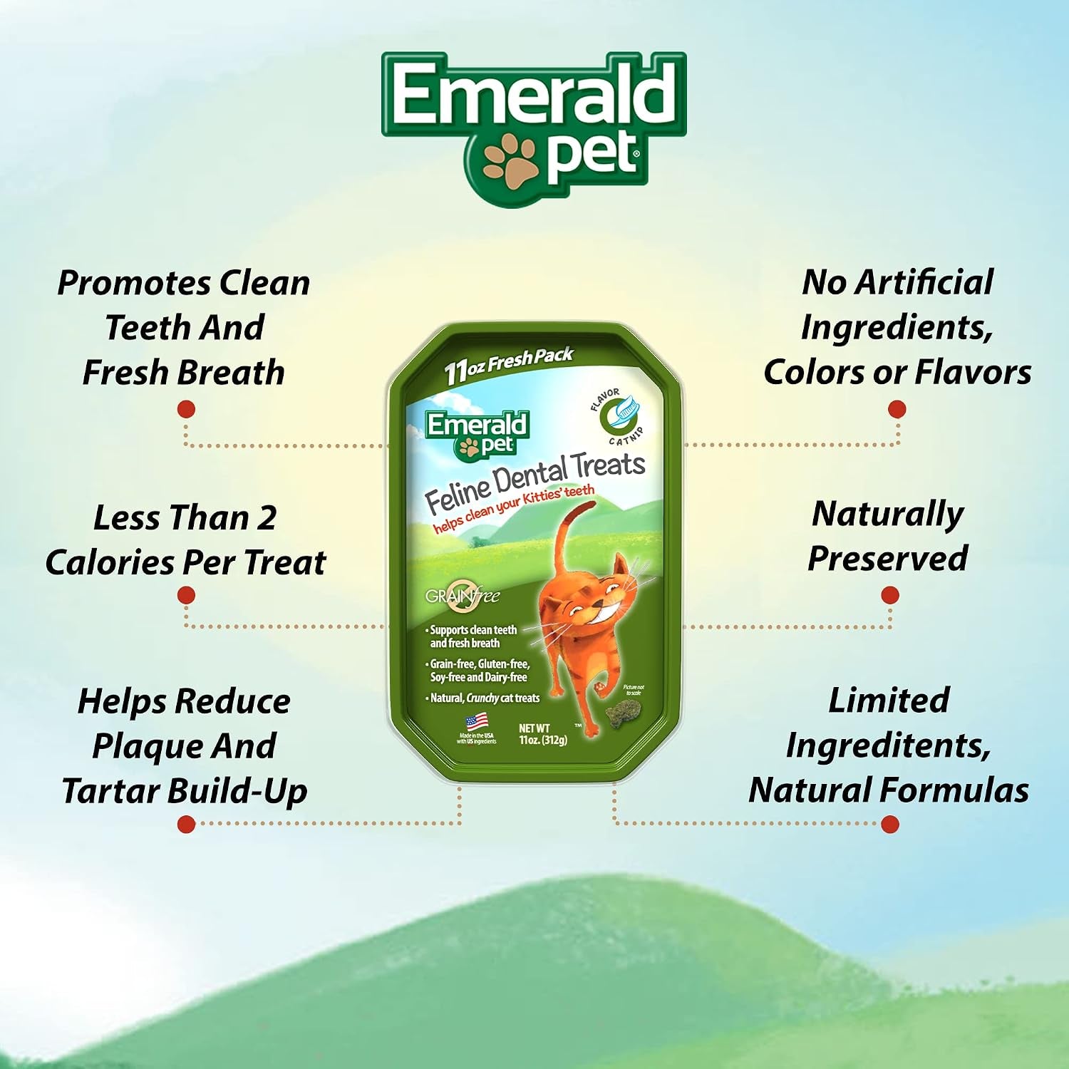 emerald-pet-grain-free-cat-dental-treats-with-catnip-crunchy-natural-dental-treats-for-cats-to-clean-teeth-freshen-breath-and-reduce-plaque-tartar-11-oz-tub