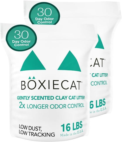 Boxie Premium Unscented Clumping Cat Litter 30+ Day Odor Control 16 Lb10