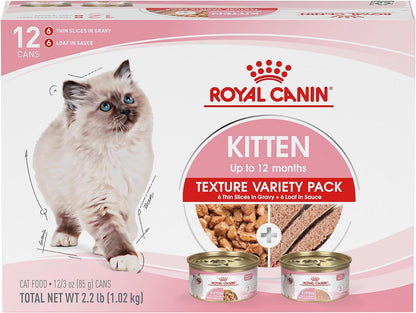 ROYAL CANIN Feline Health Nutrition Kitten Thin Slices in Gravy Cat Food, 3 Oz (Pack of 12) | for Growing Kittens, Tender Thin Slices, Savory Gravy Formula, Twelve Individual 3 Oz Cans12