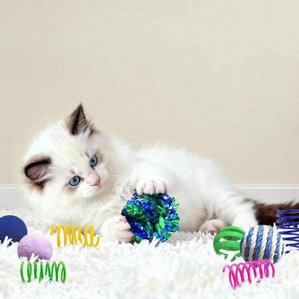 Cat Toys for Indoor Cats, 35 Packs Interactive Cat Toys Set for Kitten | Cat Toy Set with Colorful Spring, Mouse & Bell Ball, Variety Pack for Bored Kittens & Adults Self Play, Cat Toy Bulk4