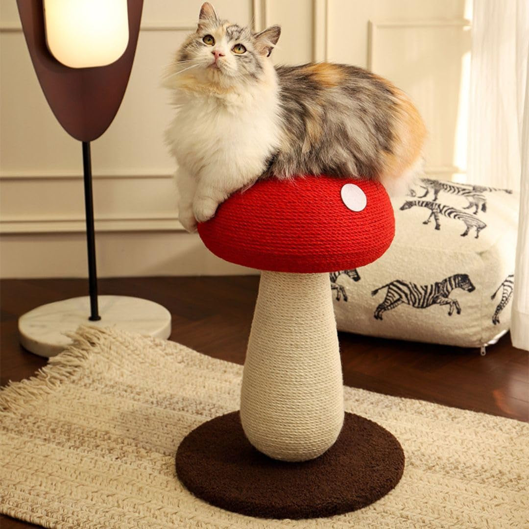 mushroom-cat-scratching-post-unique-design-sisal-wrapped-ideal-for-medium-and-small-cat-cat-scratcher-cute-with-100-sisal-covered-scratching-post