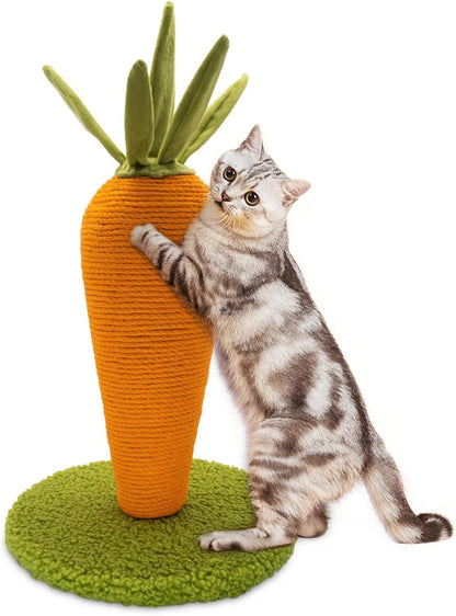 AUSCAT Cat Scratching Post, Cute Carrot Scratching Post, Nature Sisal Cat Scratcher for Indoor Cats and Kittens1