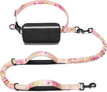 Iyoshop Hands Free Dog Leash with Zipper Pouch, Dual Padded Handles and Durable Bungee for Walking, Jogging and Running Your Dog (Large, 25-120 Lbs, Black)27