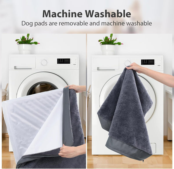 Waterproof Dog Beds Large Sized Dog Orthopedic Dog Beds for Crate with Removable Washable Cover Egg-Crate Foam Pet Pad Mat with Anti-Slip Bottom, 36X27 Inch, Grey6