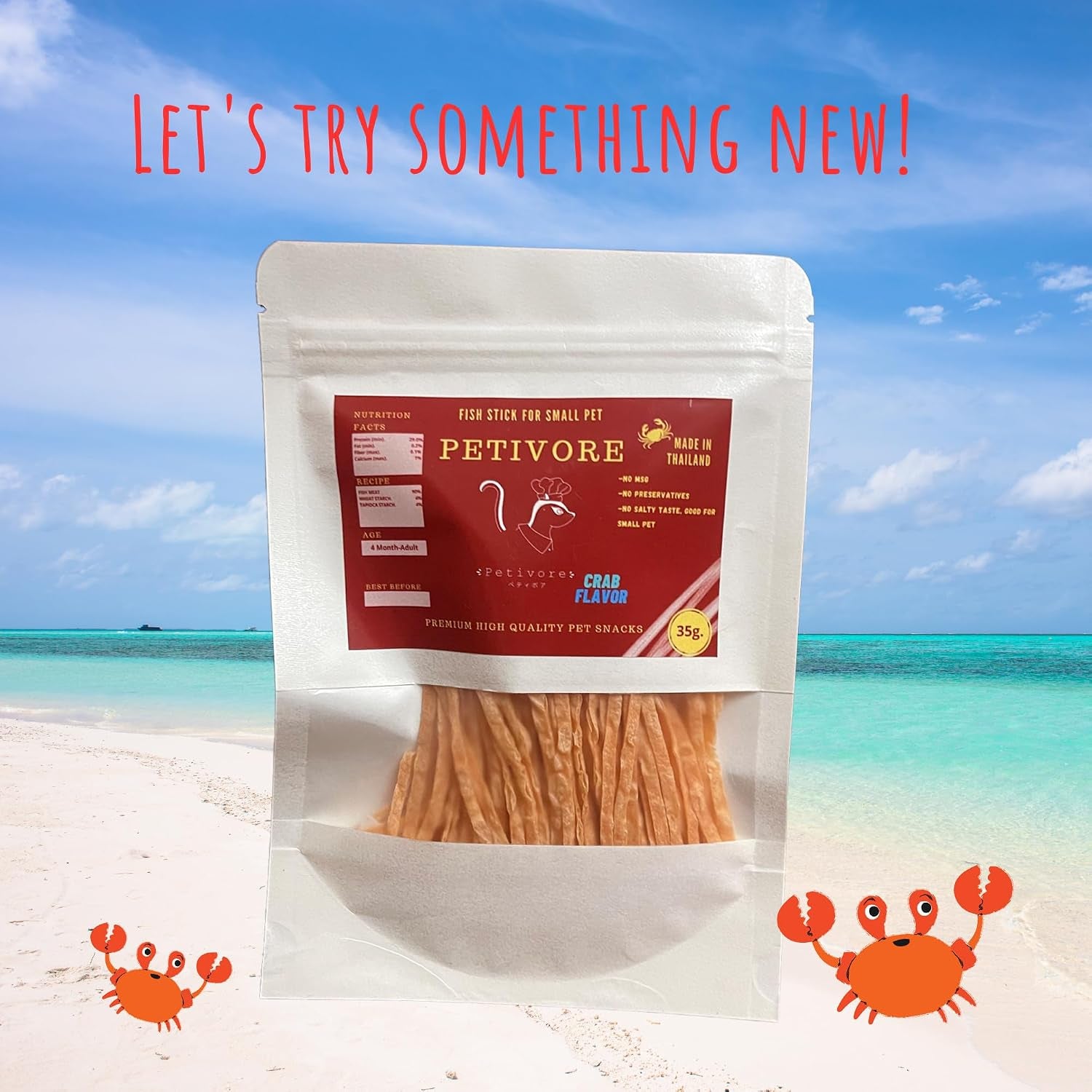 crab-flavor-premium-fish-snack-for-sugar-glider-and-small-exotic-pet-made-from-real-fish-hamster-squirrel-chinchillas-marmoset-yummy-treats-snacks-and-food-35g