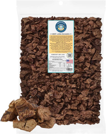 TREATOPIA Beef Lung Nuggies Dog Treats, 1 LB Bag, All-Natural | Healthy, High Protein, Hand-Trimmed, Slow-Roasted, Made in the USA, Nutritious, No Additives, No Fillers, All Life Stages10