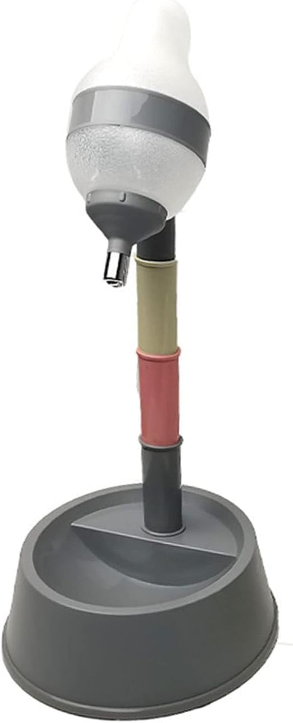 Pet Standing Water Dispenser, Adjustable Height Automatic Dog Water Bottle with No Drip Stainless Steel Ball Valve 2-In-1 Feeding Station with Base Bowl for Small Medium Dogs Cats (Deep Gray Bottom)8
