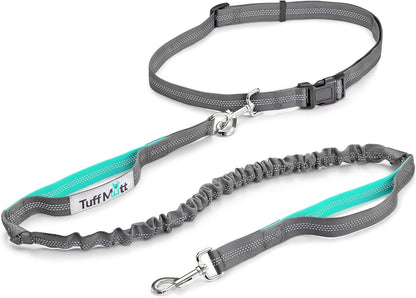 Tuff Mutt Hands Free Dog Leash for Walking Running Hiking, Waist Leash with Bungee, Adjustable Belt, Reflective Double Handle Design for Large Medium Dogs16