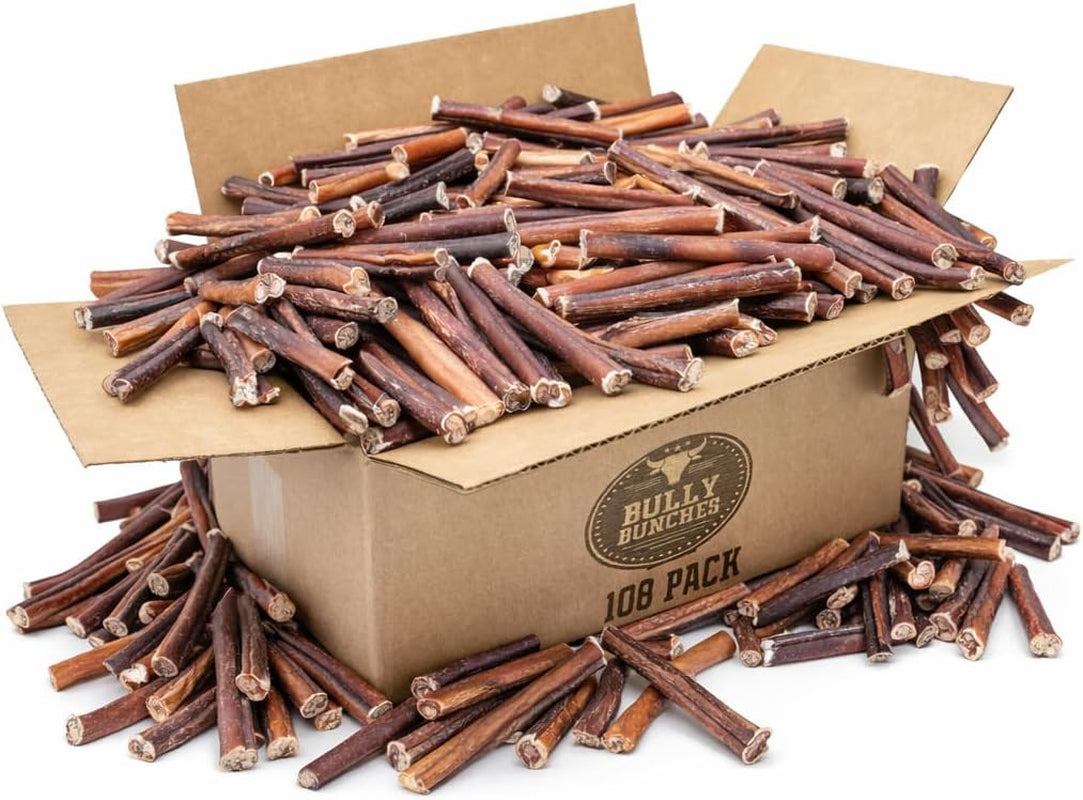 bully-bunches-premium-6-standard-5-pack-odor-free-bully-sticks-for-small-to-medium-dogs-puppies-consistently-sized-long-lasting-chews-for-oral-care-all-natural-100-beef-dog-treats