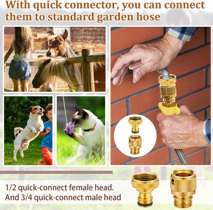 Tessco for You 2 Pack 1.2 Gallon Automatic Horse Water Bowl Large, Stainless Steel Dog Waterer Dispenser with Float Valve, Automatic Animal Waterer for Dog Chicken Pig Cattle Goat Farm, 4.5L/152 Oz4