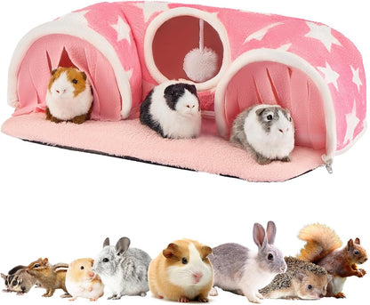 Avont Guinea Pig Tunnel, Small Animal Hideaway Tube Toy | Cozy Plush Tunnel for Guinea Pigs and Small Pets with Non-Slip Bottom and 2-In-1 Design in Medium Size Starry10