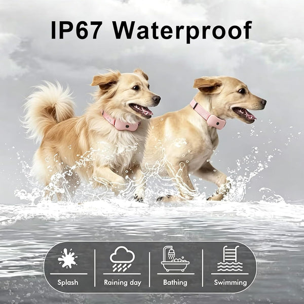 Dog Shock Collar 2 Dog- 3300FT Dog Training Collar for Small Medium Large Dog (5-120Lbs) with Remote,Ip67 Waterproof E-Collar with Beep (8 Sounds) Vibration (1-16) Shock (1-16) Flash Light,Pink4