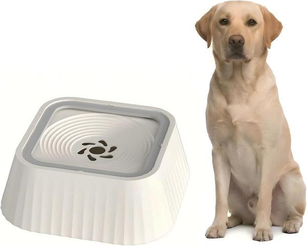 No Spill Dog Water Bowl, 45Oz Slow Water Feeder with Floating Disk & Safety Foam, Anti-Splash Pet Water Dispenser, Mess-Free Elevated Design, Durable PP Material for Home, Car & Travel1