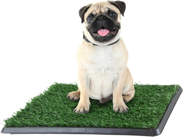 PETMAKER Artificial Grass Puppy Pee Pad for Dogs and Small Pets, 16” X 20” | Reusable 3-Layer Turf Pads for Dogs with Tray, Indoor and Outdoor Fake Grass Potty, Pet Supplies1