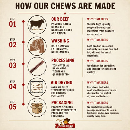Cowdog Chews Beef Bully Stick: Odor-Free, Fully Digestible Beef Collagen Chews (5-7", 10 Count) - Natural, Grain-Free, Long-Lasting Collagen Bully Stick Substitute for All Dog Breeds6