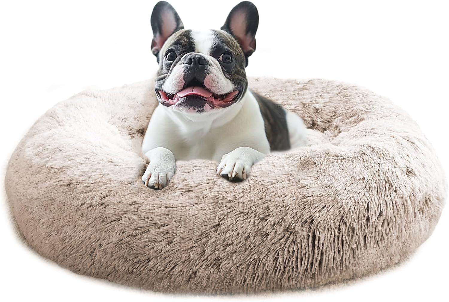 jollyvogue-small-dog-bed-calming-dog-beds-for-small-dogs-indoor-cats-20-inches-donut-washable-cat-bed-for-kittens-puppies-round-fluffy-plush-faux-fur-pet-bedssmoke-grey