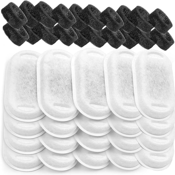 Cat Water Fountain Filters for Stainless Steel 67Oz/2L Adjustable Water Flow Pet Fountain, 8 Pack Pet Replacement Filters with 8 Sponges9