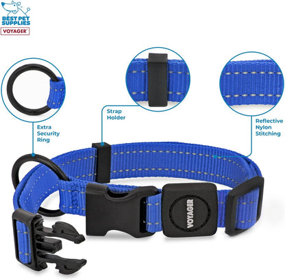 Best Pet Supplies Voyager Reflective Dog Leash or Collar with Neoprene Handle, for Small, Medium, and Large Breed Puppies, Cute and Heavy Duty for Walking, Running and Training - Royal Blue, S2