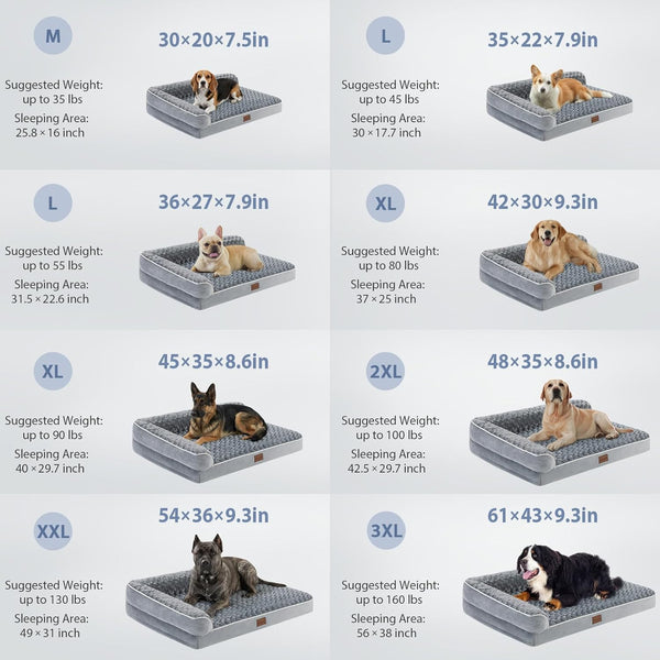 BFPETHOME Orthopedic Dog Beds for Large Dogs-Waterproof Sofa Dog Bed with Removable Washable Cover, Big Pet Bed with Waterproof Lining and Nonskid Bottom,Pet Bed for Large Dogs6