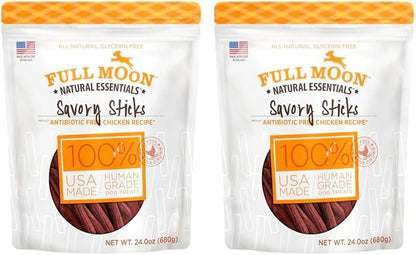 Full Moon All Natural Human Grade Dog Treats, Essential Beef Savory Sticks, 22 Ounce, 1.375 Pound (Pack of 1) | Human Grade, No Corn, No Wheat, No Soy, Glycerin Free, Made in the USA16