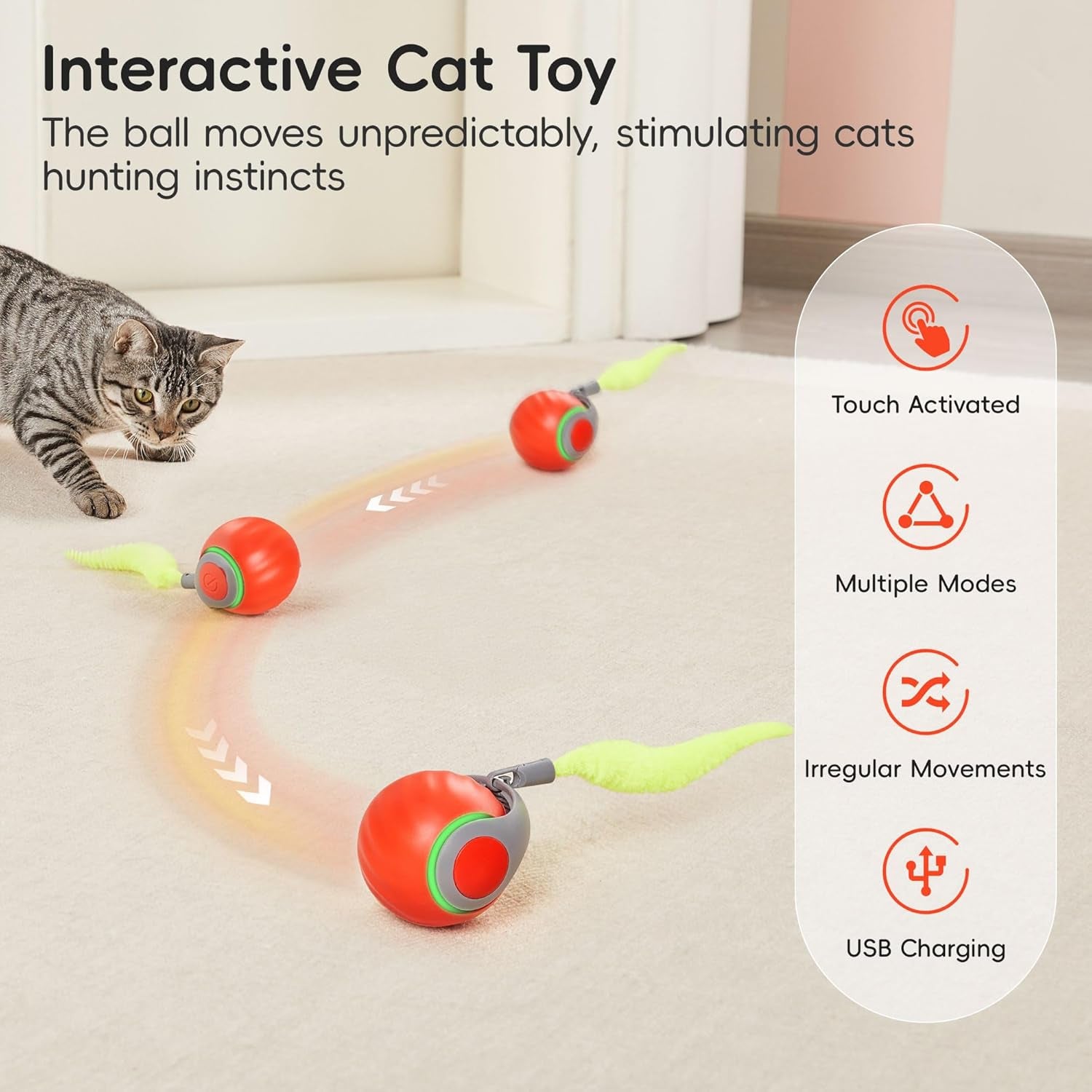 potaroma-moving-ball-cat-toys-with-feather-tail-rechargeable-2026-new-interactive-toy-for-indoor-cats-exercise-smart-interactive-kitten-rolling-ball-orange
