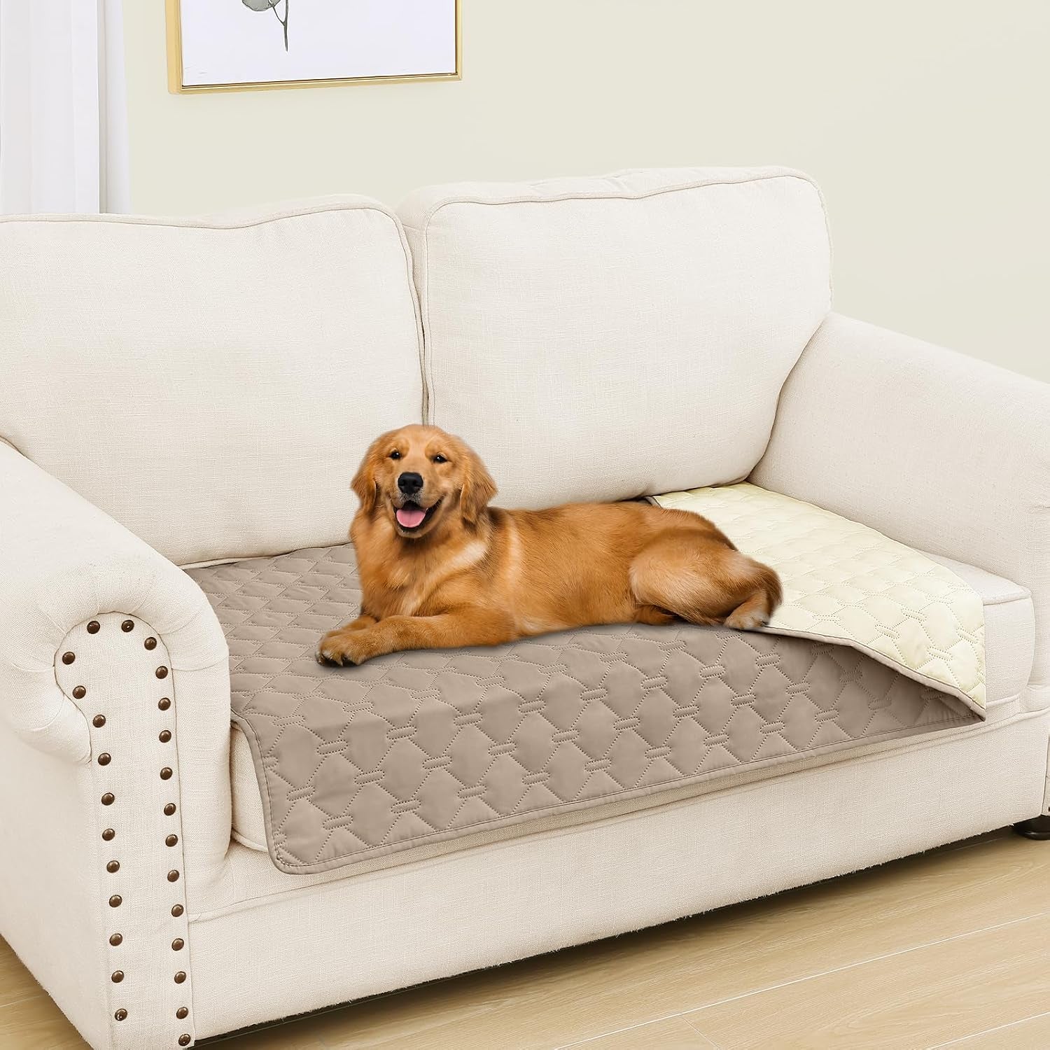 smiry-waterproof-dog-bed-cover-reversible-pet-blanket-for-sofa-couch-soft-washable-dog-blanket-leakproof-couch-cover-for-dogs-cats-furniture-protection-52x82-grey-dark-grey