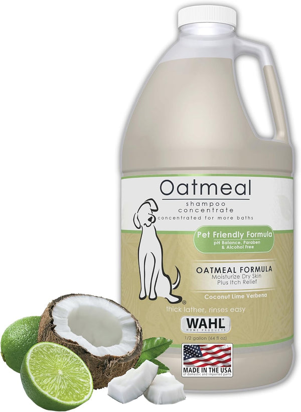 Wahl USA Dry Skin & Itch Relief Pet Shampoo for Dogs – Oatmeal Formula with Coconut Lime Verbena Scent & Pet Friendly Formula, 24 Oz - Model 820004A | Oatmeal Formula Moisturizes Skin & Provides Itch Relief for Sensitive Skin Dogs, Pet Friendly Formula - Model 820004A11