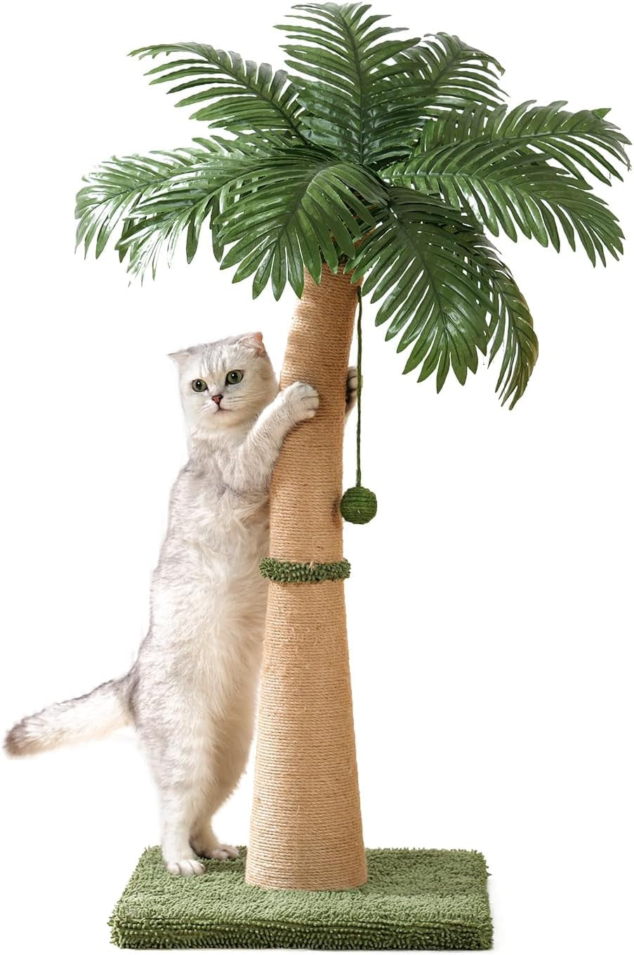 40-tall-cat-scratching-post-cat-tree-curved-design-cat-scratcher-post-with-3-interactive-balls-natural-sisal-rope-cat-scratching-posts-for-indoor-cats-adults-kittens-multi-combinable-style-a