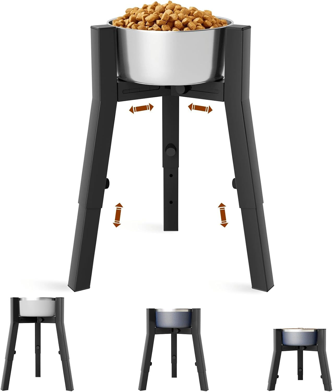 dog-bowl-stand-for-medium-large-dogs-adjustable-width-elevated-dog-bowls-7-10-6-raised-dog-food-water-bowls-11-inch-tall-single-holder-black-bowl-not-included