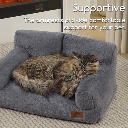 Hollypet Small Dog Large Cat Bed Puppy Couch Beds for Pets up to 25 Lbs | Fluffy Dog Cat Couch Plush Soft Warming Pets Beds with Machine Washable Cover and Non-Slip Bottom4