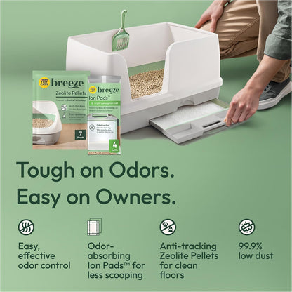 Purina Tidy Cats Breeze Litter Box System Kit with Pellet Cat Litter, XL Litter Box and Litter Box Pads3