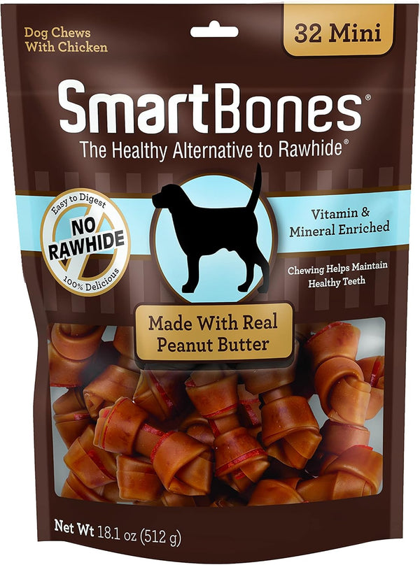 Smartbones Mini Bones with Real Peanut Butter 56 Count, Rawhide-Free Chews for Dogs21