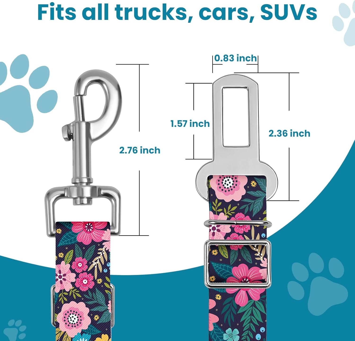 adjustable-pet-cat-and-dog-car-seat-belt-the-lanyard-is-flexible-and-adjustable-from-20-to-33-inches-floral