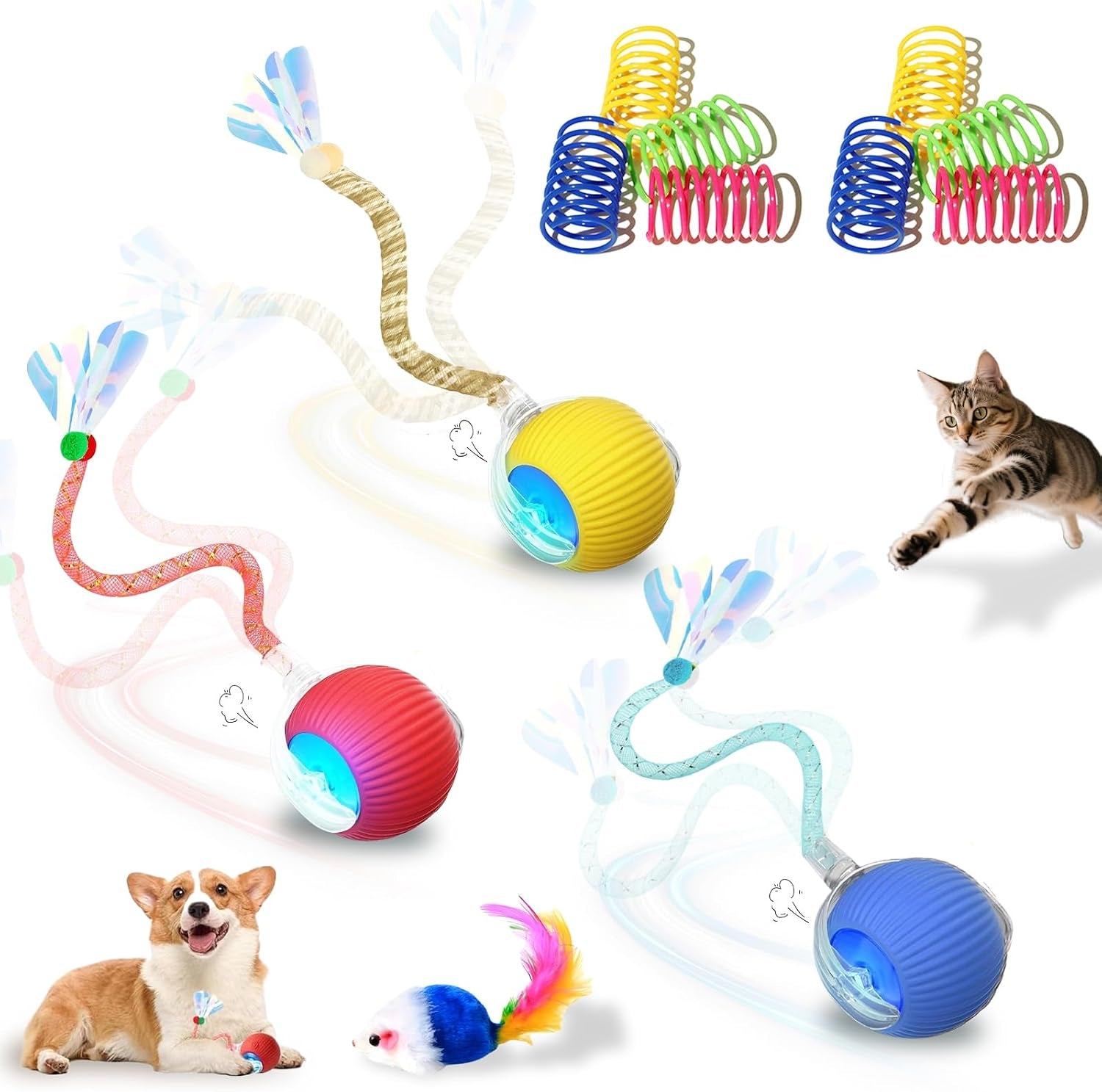 2-pack-usb-rechargeable-smart-cat-toy-ball-360-rotation-automatic-moving-chase-toy-obstacle-avoidance-interactive-play-with-4-spiral-springs-enrichment-toys-for-indoor-cats-puppies-small-dogs