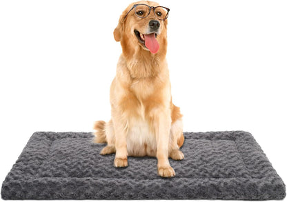 Washable Dog Bed Mat Ultra Soft Dog Crate Pad Comfy Fluffy Pet Kennel Beds Sleeping Mattress for Large Jumbo Medium Small Dogs, 36 X 23 Inch, Gray27