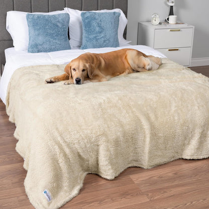 Petami Fluffy Waterproof Dog Blanket for Couch and Bed, Reversible Sherpa Pet Throw, Pee Proof Furniture Protector Sofa Cover, Washable Cat Blanket for Medium Large Dogs and Cats (Taupe Camel, 60X80)17