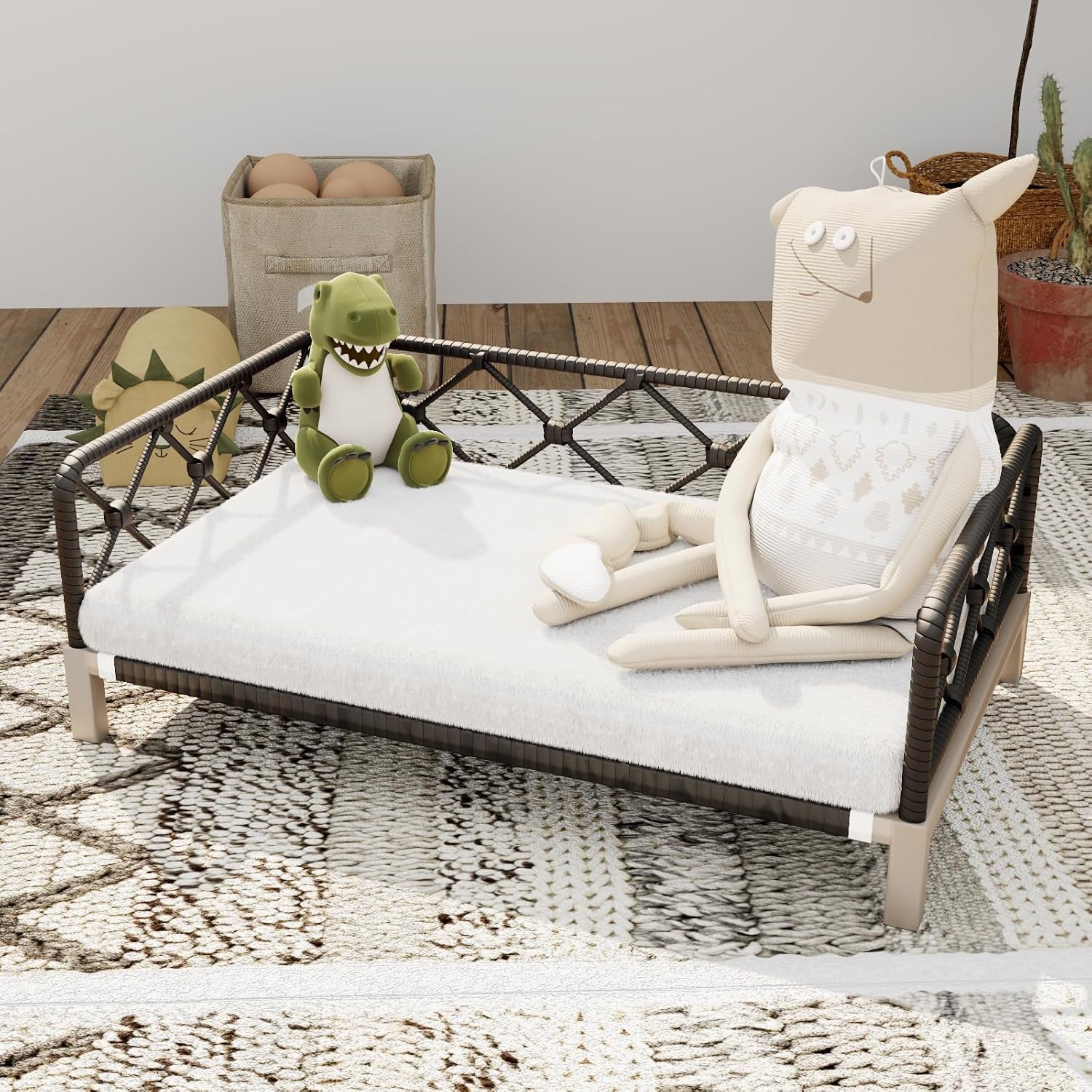 small-dog-bed-waterproof-elevated-dog-couch-with-washable-removable-white-cushion-boho-rattan-dark-brown-wicker-orthopedic-pet-sofa-for-outdoor-indoor