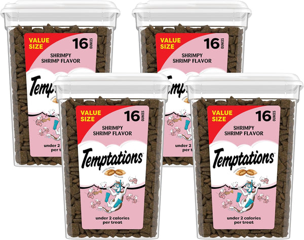Temptations Classic Crunchy Cat Treats, Shrimpy Shrimp, 16 Oz | under 2 Calories per Treat, 100% Complete & Balanced Adult Cat, Resealable Stay-Fresh Tub, Use as Snack, Meal, or Food Topper12