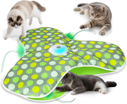 Interactive Cat Toys for Indoor Cats & Kittens - Automatic Hide & Seek Toy with Feather Tail,Squeaky Mouse Sounds, Motion Activated,Usb Rechargeable Boredom Relief & Self Play Enrichment Game1