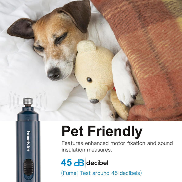 Pet Nail Grinder for Dogs - Quiet 2-Speed Type-C Rechargeable Dog Nail Trimmer, Low Noise Paw Grooming for Dogs & Cats (Blue)4