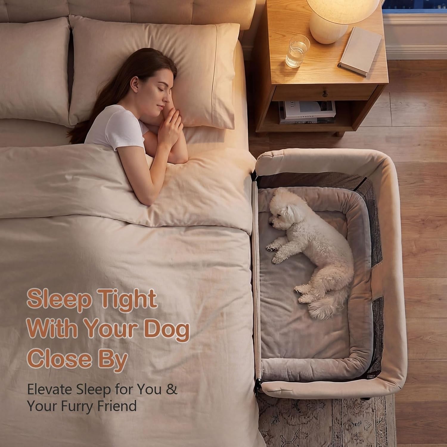 bedside-dog-bed-adjustable-to-human-bed-height-11-inch-guardrail-foldable-portable-pet-bed-attachment-improves-owners-sleep-quality-for-small-size-dogs-40-lbs-all-cats