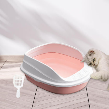 High-Sided Litter Pan for Cats, Rabbits, Hamsters - Easy Clean Potty Toilet with Raised Walls for Small & Medium Pets- 38Cm3